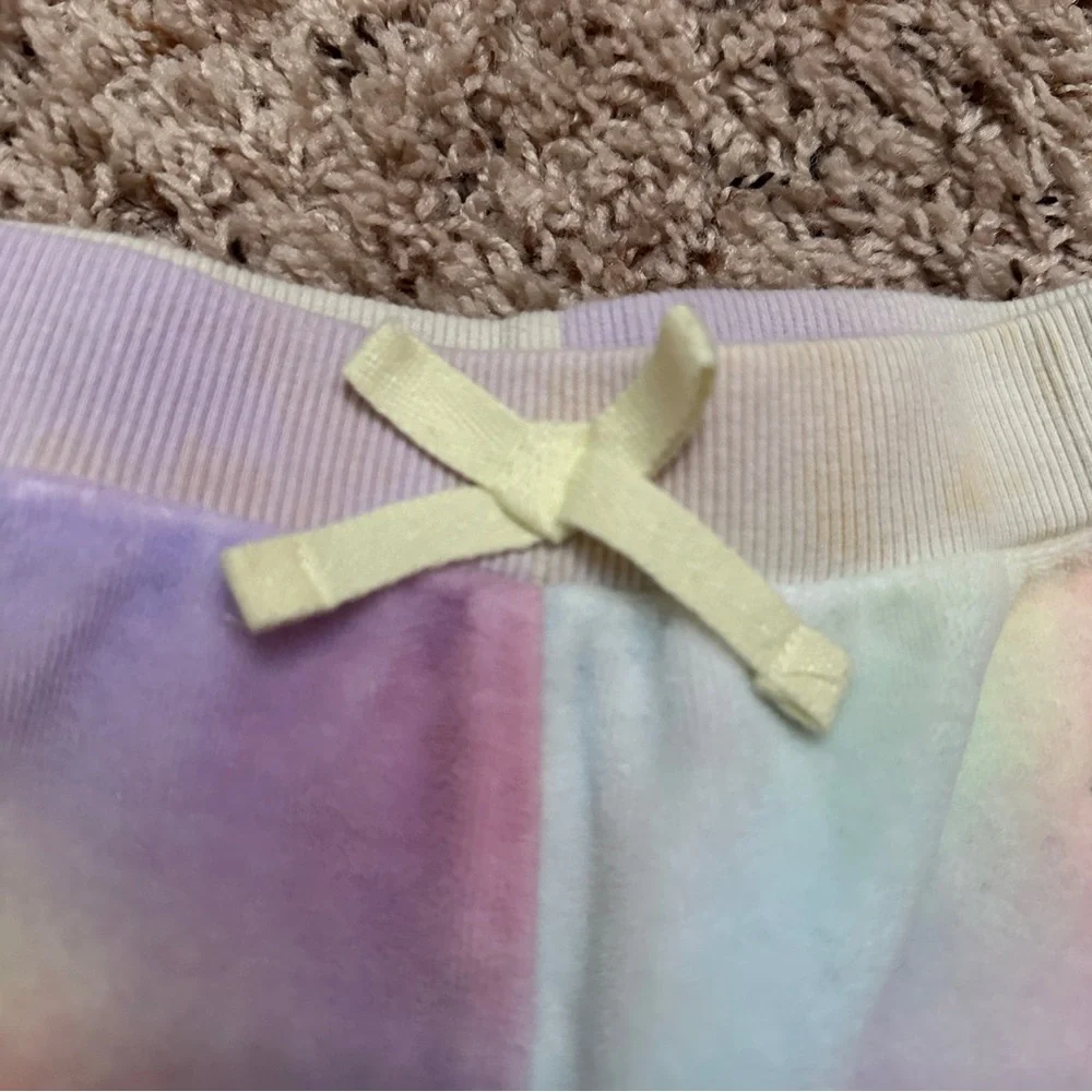 Juicy Couture Kids Tie Dye Rainbow Velour Pants Girls Size 4T Cute Spring